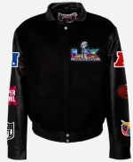 Super Bowl 2026 Wool & Leather Varsity Jacket