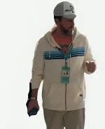 Super Bowl LX Adam Sandler Aviator Nation 5-Striped Cream Hoodie