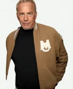 Super Bowl LX Brunch 2026 Kevin Costner Brown Varsity Jacket