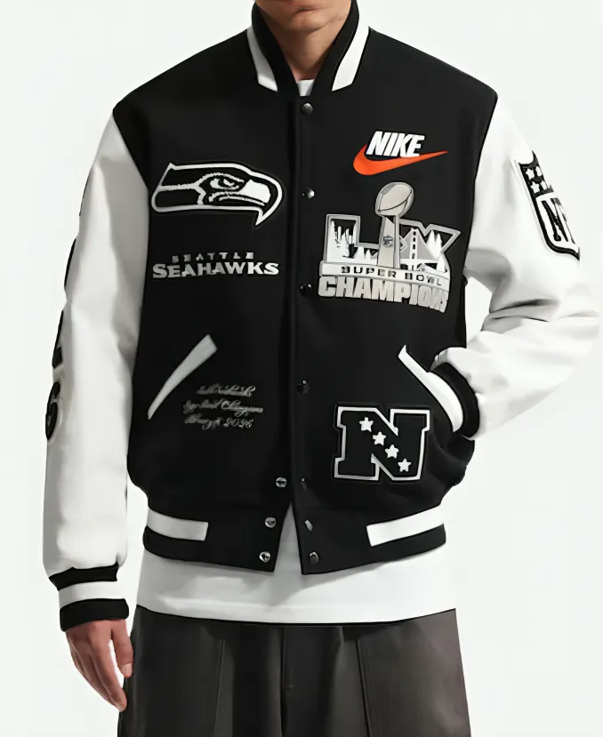 Super Bowl LX Champions Seattle Seahawks Destroyer Jacket Super Bowl LX Champions Seattle Seahawks Destroyer Jacket
