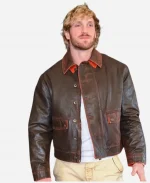 Super Bowl LX Logan Paul Brown Leather Jacket