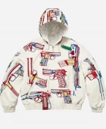 Supreme SS26 Guns Leather Jacket In White