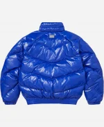 Supreme SS26 Schott Shiny Blue Down Puffer Jacket
