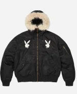 Supreme x Playboy Black Hooded MA 1 Jacket