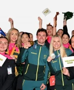 Sydney Airport 2026 Cooper Woods Australia Olympic Team Green Color-Block Technical Green Track Jacket 
