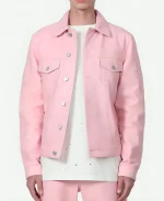 Talk Show The View Ludacris Pink Leather Trucker Jacket