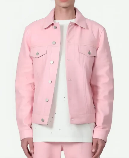 Talk Show The View Ludacris Pink Leather Trucker Jacket