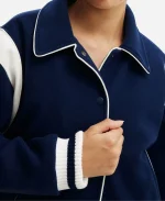 The Burbs 2026 Keke Palmer Blue Bomber Jacket