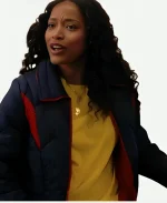 The Burbs 2026 Keke Palmer Blue Puffer Jacket