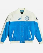 The Fantastic Four First Steps 2025 Mission Blue And White Varsity Bomber Jacket