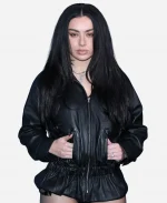 The Moment 2026 Premiere Charli XCX Black Leather Jacket