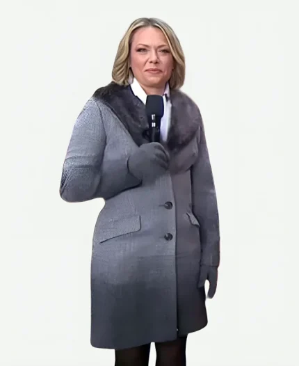 The Today Show 2026 Dylan Dreyer Ombre Grey Fur Coat