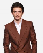 Timothée Chalamet 2026 Marty Supreme Premiere Brown Blazer