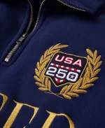 USA 250 Polo Navy Blue Quarter-Zip Sweatshirt