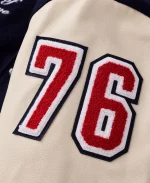 USA 250th Anniversary Iconic Navy Full-Snap Varsity Jacket