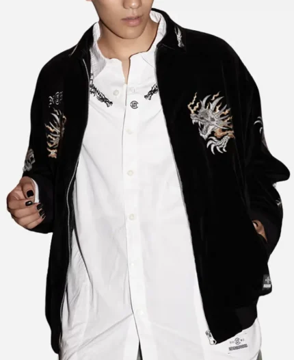 Unisex CLOT x Neighborhood Souvenir Black Jacket