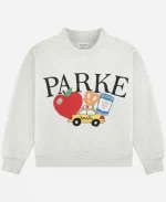 Unisex Parke New York Graphic Grey Mockneck Fleece Sweatshirt