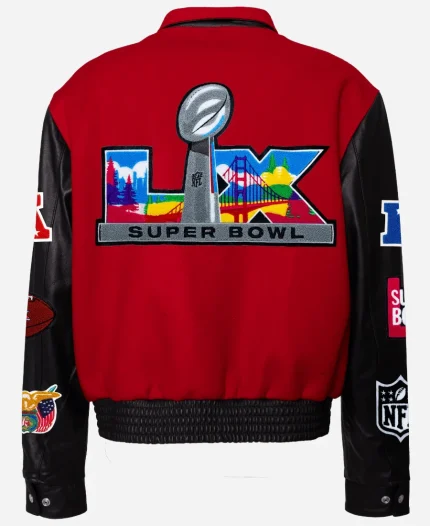Unisex Super Bowl 2026 Wool And Leather Varsity Jacket