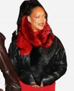 Valentines Day 2026 New York City Rihanna Black Leather Jacket