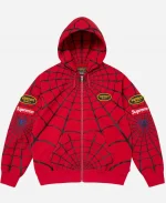 Vanson Leathers x Supreme Spiderman Red Hoodie