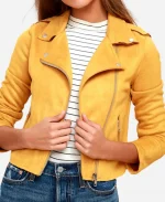 Victoria Sands Animal Control S04 Yellow Leather Jacket