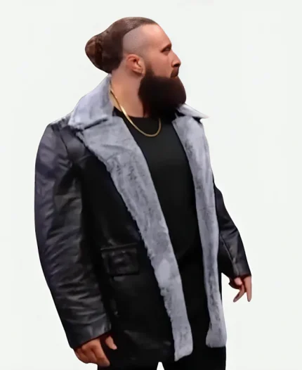 WWE NXT Joey Ariola Black Shearling Jacket