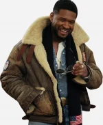 Winter Olympics 2026 Opening Ceremony Usher Team USA Brown B3 Shearling Leather Jacket