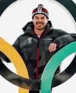 Winter Olympics 2026 Team Austria Black Ski Hooded Jacket