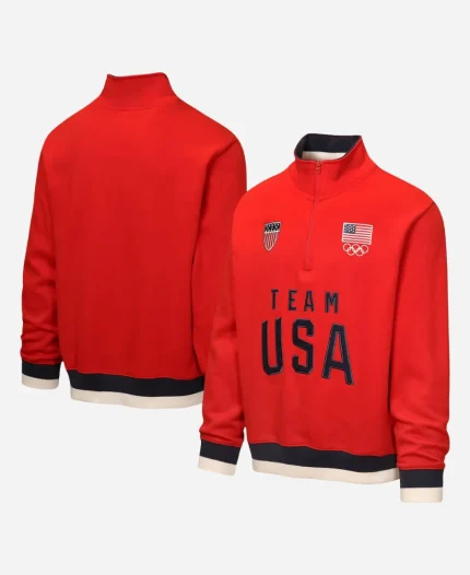 Winter Olympics 2026 Team USA Red Quarter-Zip Jacket