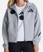 Women's Manchester United x Adidas Z.N.E. Grey Full Zip Hoodie