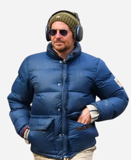 2026 NYC Bradley Cooper Blue Puffer Jacket