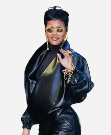 2026 NYC Teyana Taylor Black Leather Jacket