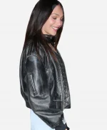 2026 New York City Maddie Ziegler Black Leather Jacket