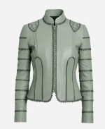 2026 Newport Beach Film Festival Sophie Turner Green Leather Jacket