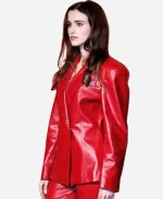 2026 The Beauty Premiere Jessica Bruno Red Leather Blazer