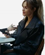 Abigail Reese Tv Series The Madison 2026 Beau Garrett Oversized Black Leather Jacket