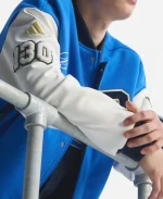 Adidas Boston Marathon 26 Blue And White Wool Varsity Jacket