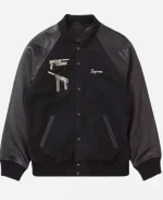 Aeon Flux x Supreme Black Varsity Letterman Jacket
