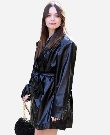 Aimee Lou Wood Paris Fashion Week Black Jacket