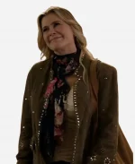 Alison Sweeney To Barcelona Forever Studded Suede Leather Blazer