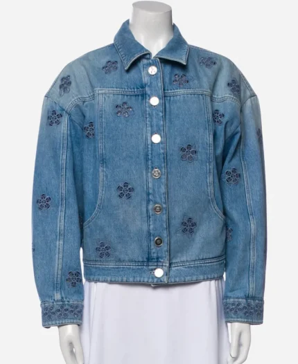 Amiah Miller Tv Series The Madison 2026 Bridgett Reese Blue Denim Floral Jacket