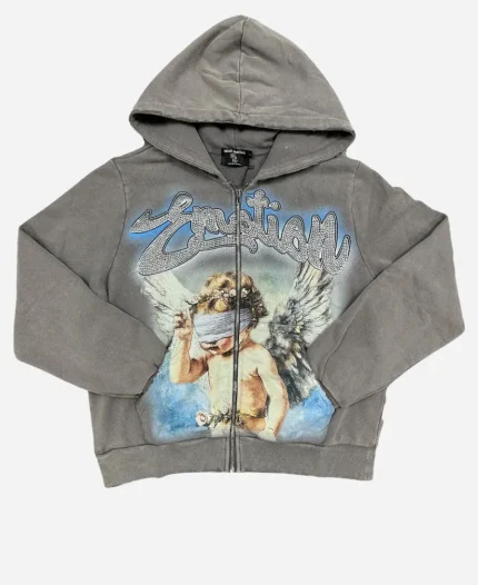 Angel Rhinestone Mixed Emotions Hoodie