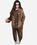 Anne Hathaway 2026 Leopard Print Coat
