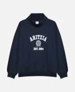 Aritzia Mega Funnel Neck Sweatshirt - Navy Blue