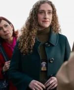 Artificial Genius Elsbeth Micaela Diamond Green Trench Wool Coat