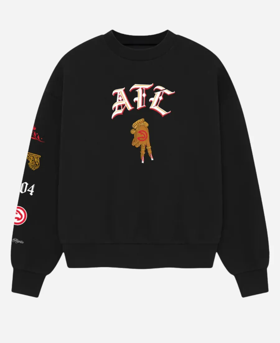 Atlanta Hawks x Debbi Snax Black Pullover Fleece Crewneck Sweatshirt Atlanta Hawks x Debbi Snax Black Pullover Fleece Crewneck Sweatshirt