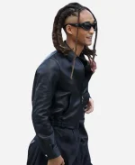 Autumn Winter AW26 Paris Fashion Week Show Jaden Smith Black Leather Jacket