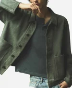 Avan Jogia 56 Days Grey Jacket Oliver Kennedy Leather Jacket