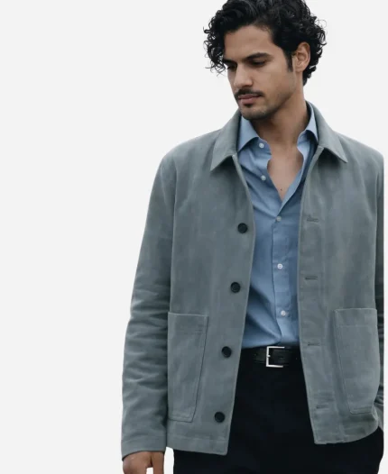 Avan Jogia  56 Days Tv Series Oliver Kennedy Grey Suede Leather Jacket