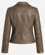 Bárbara Cruz García Brown Leather Biker Jacket